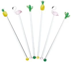Barcraft Glass Tropical Cocktail Stirrers