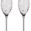 Dartington Glitz Champagne Flute Glasses Pair -Le Creuset Store 23273 20085