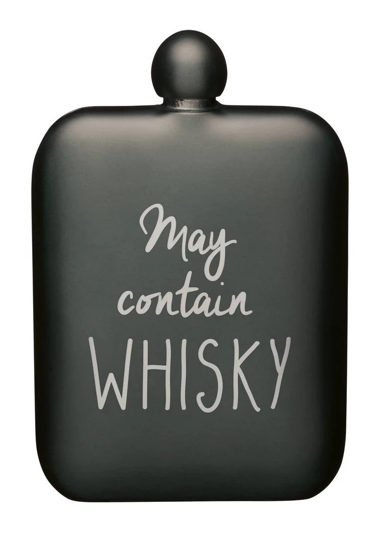 Barcraft Whisky Slogan Hip Flask Grey 3 Barcraft Whisky Slogan Hip Flask Grey