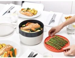 Joseph Joseph M-Cuisine 4-Piece Stackable Microwave Cooking Set - Stone/Orange -Le Creuset Store 27442 19128