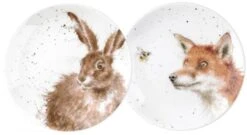 Wrendale Coupe Plates Set Of 2 Fox And Hare 16.5cm