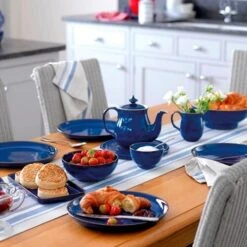 Denby Imperial Blue Medium Coupe Plate -Le Creuset Store 35663 14846