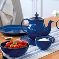 Denby Imperial Blue 12 Piece Coupe Set -Le Creuset Store 35668 14828