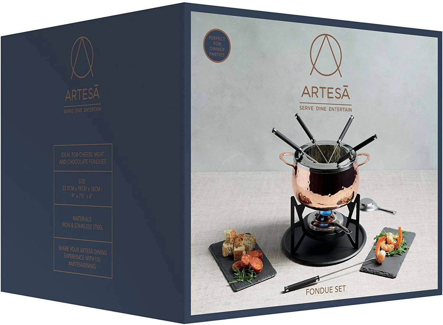 Artesa Artes Copper Finish Fondue Set 4 Artesa Artes Copper Finish Fondue Set - Image 2