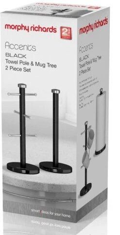 Morphy Richards Accents Towel Pole And Mug Tree Set Black -Le Creuset Store 42718 7898