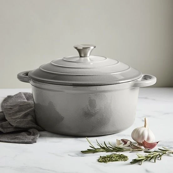 Simply Home Cast Iron 26cm Round Casserole - Grey 3 Simply Home Cast Iron 26cm Round Casserole - Grey