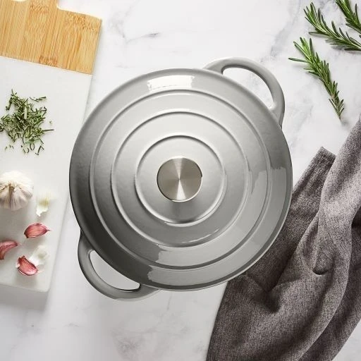 Simply Home Cast Iron 26cm Round Casserole - Grey 4 Simply Home Cast Iron 26cm Round Casserole - Grey - Image 2