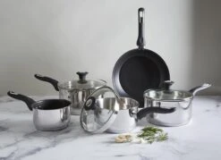 Le Creuset Store 10 Simply Home Stainless Steel 5 Piece Pan Set