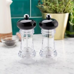 Taylors Eye Witness Salt & Pepper Mill Clear/Black Set Of 2 -Le Creuset Store 48922 36711