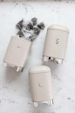 KitchenCraft Lovello Set Of 3 Cannisters Latte -Le Creuset Store 49155 36117